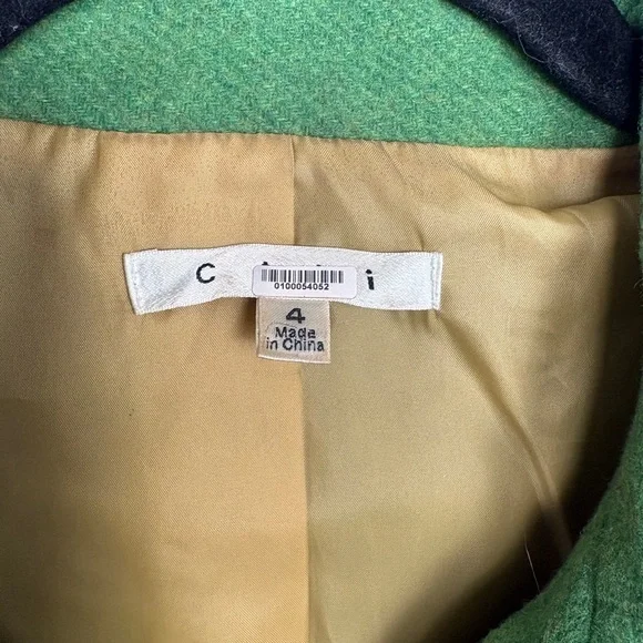 CAbi Emerald Green Double-Breasted Wool Coat — Size 4 - Picture 6 of 7
